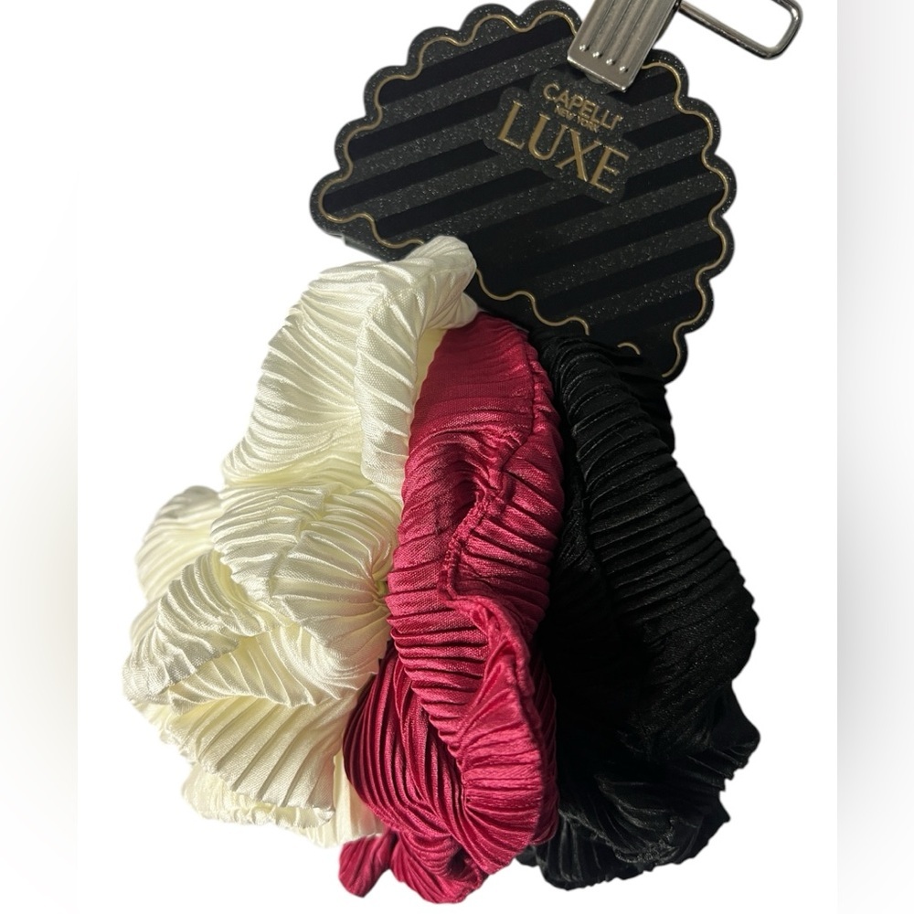 Capelli New York LUXE 3 Pack Hair Tie Accessories Scrunchie Y2K